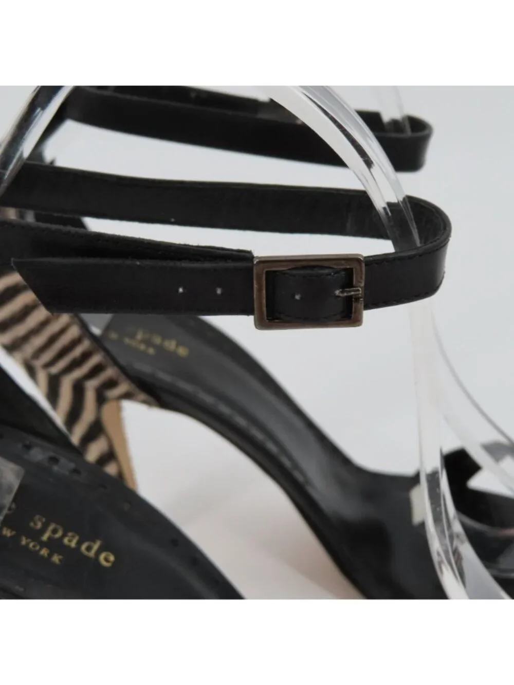 Kate Spade New York Womens 10 Animal Zebra Print Hair Open Toe High Heels